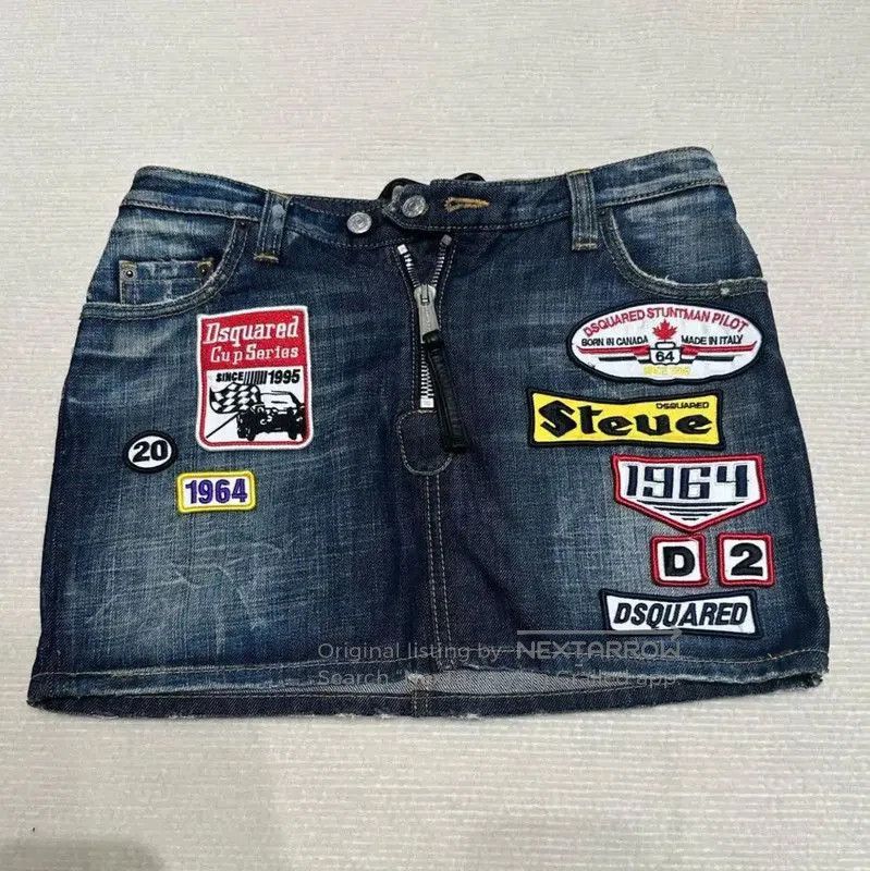 Dsquared2 DSQUARED2 Denim Skirt with Embroidery . Size 23" - 1 Thumbnail