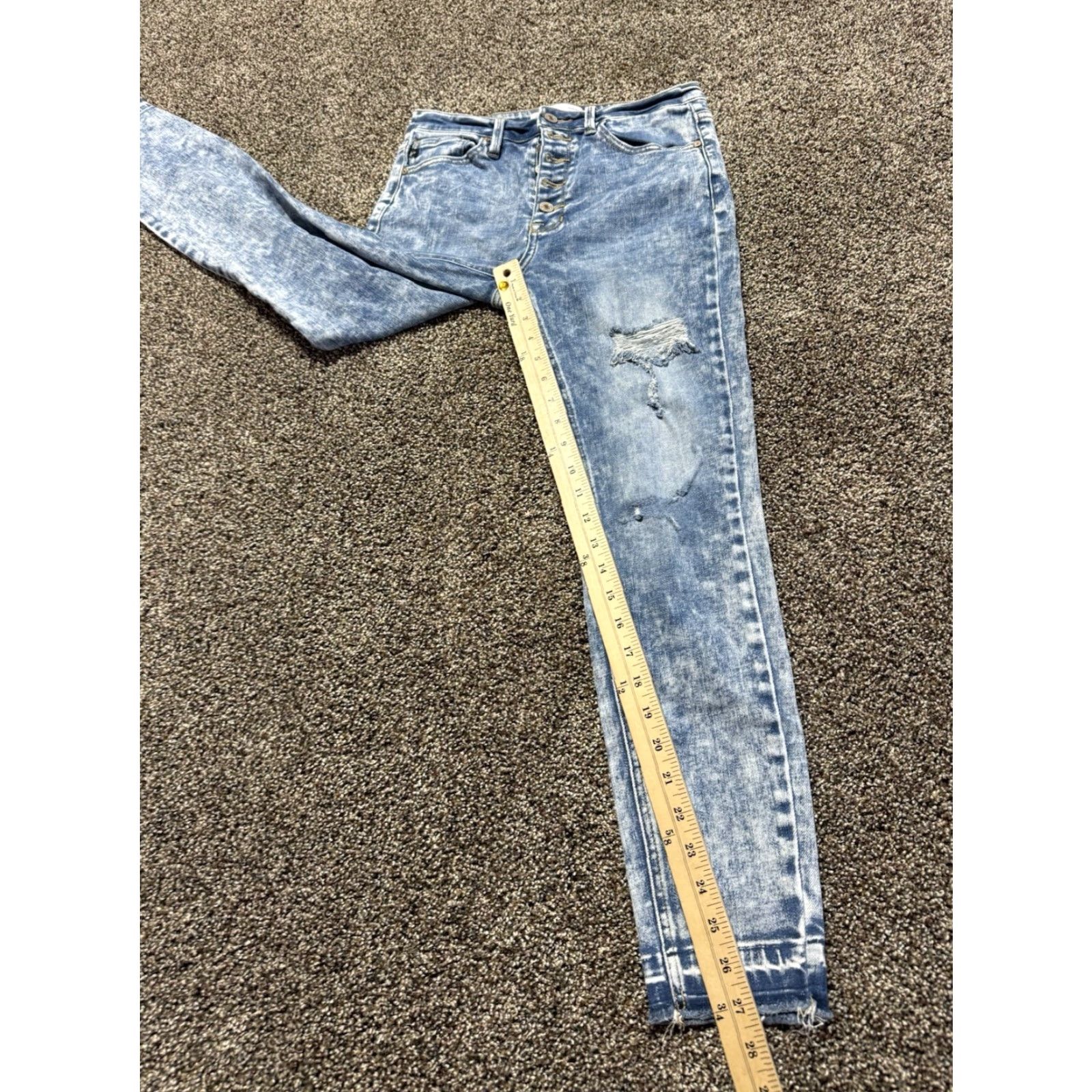 Vintage Kancan Jeans Ankle Women 28 Blue Denim Acid Wash Stretch Inseam 27 Flex Size 28" / US 6 / IT 42 - 6 Thumbnail