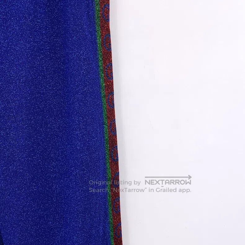 Gucci Gucci Size XS Blue side striped glitter wool casual trouser Size 42" / US 20 - 4 Thumbnail