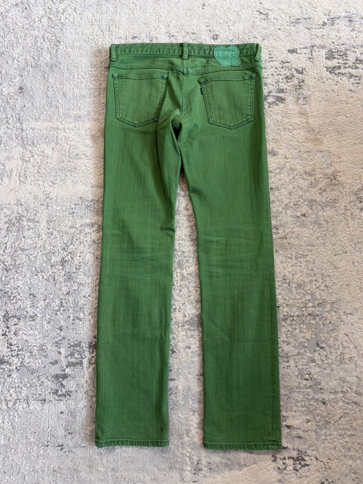 Number (N)ine AW05 Green Pain Denim Size US 31 - 6 Thumbnail