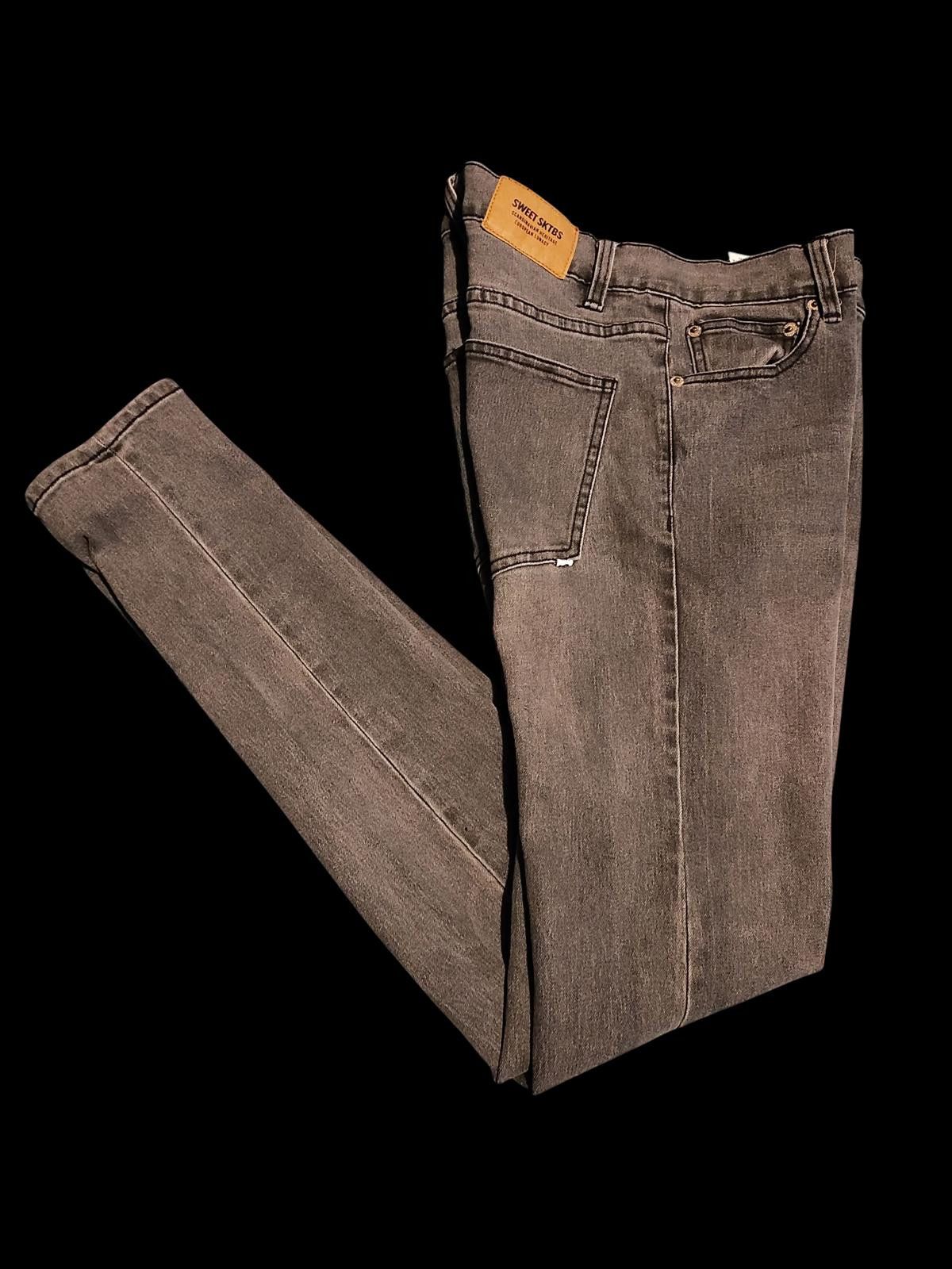 Designer Sweet SKTBS Men's Slim Fit Black Washed Jeans Size US 32 / EU 48 - 5 Thumbnail