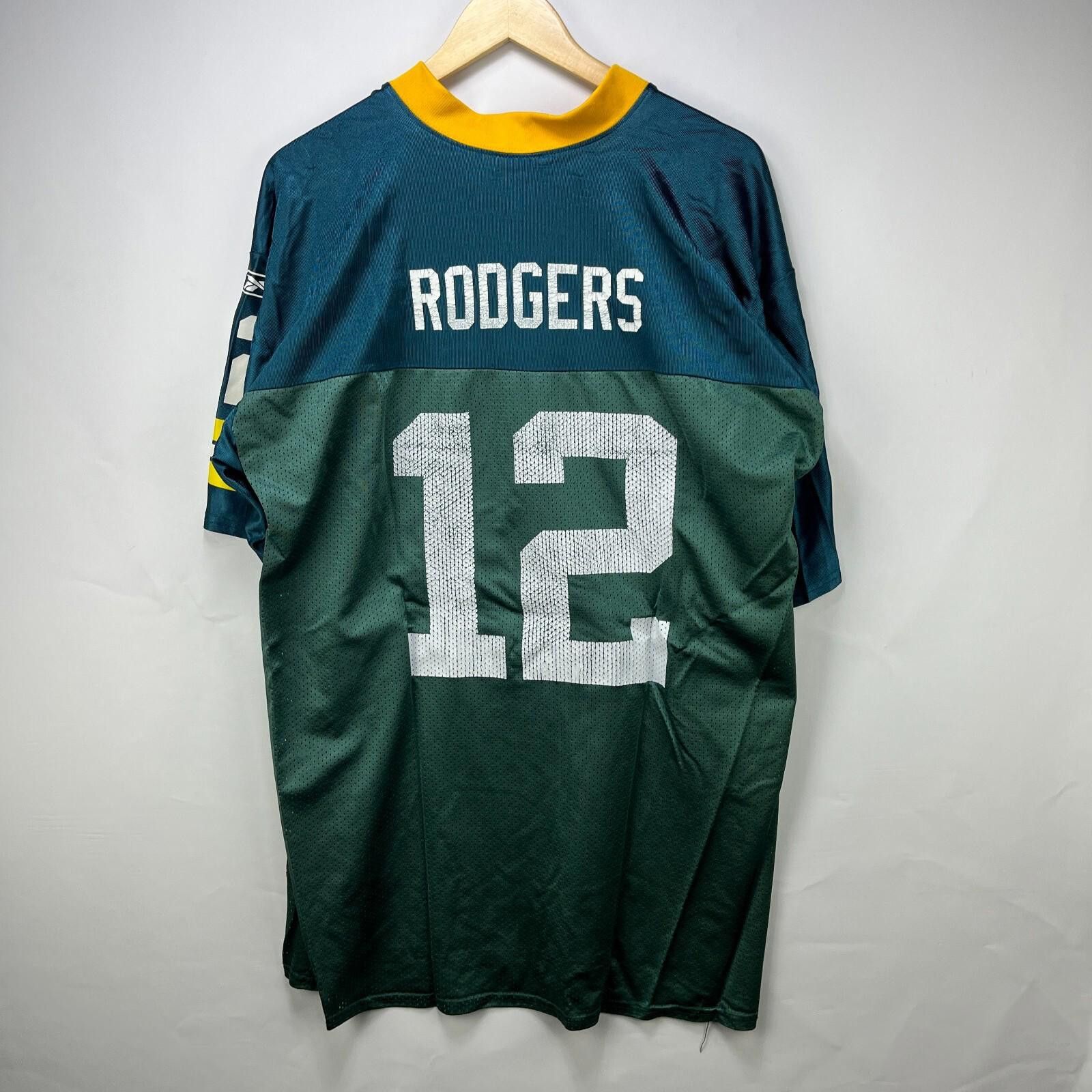 Reebok Vintage Green Bay Packers Jersey Aaron Rogers # 12 XL Size ONE SIZE - 4 Thumbnail