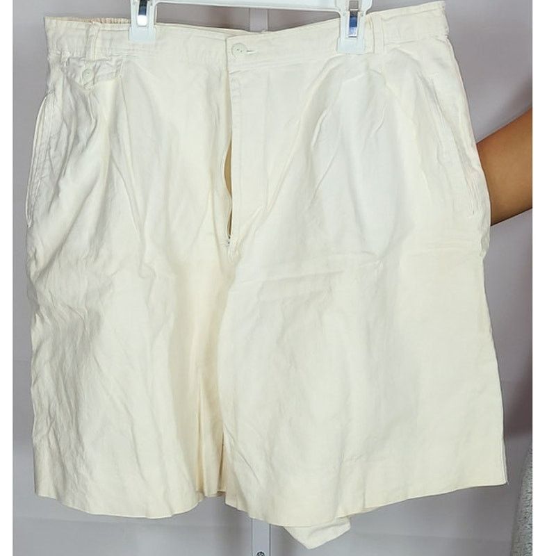 Other Vintage Rafaella Beige Linen Cotton Shorts Size 18 Size 40" / US 18 - 1 Thumbnail