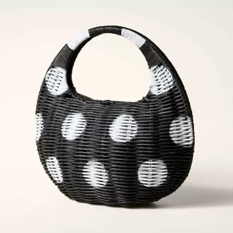 Kate Spade NWT Kate Spade x Target Polka Dot Wicker Crescent Saddle Bag Size ONE SIZE - 2 Thumbnail