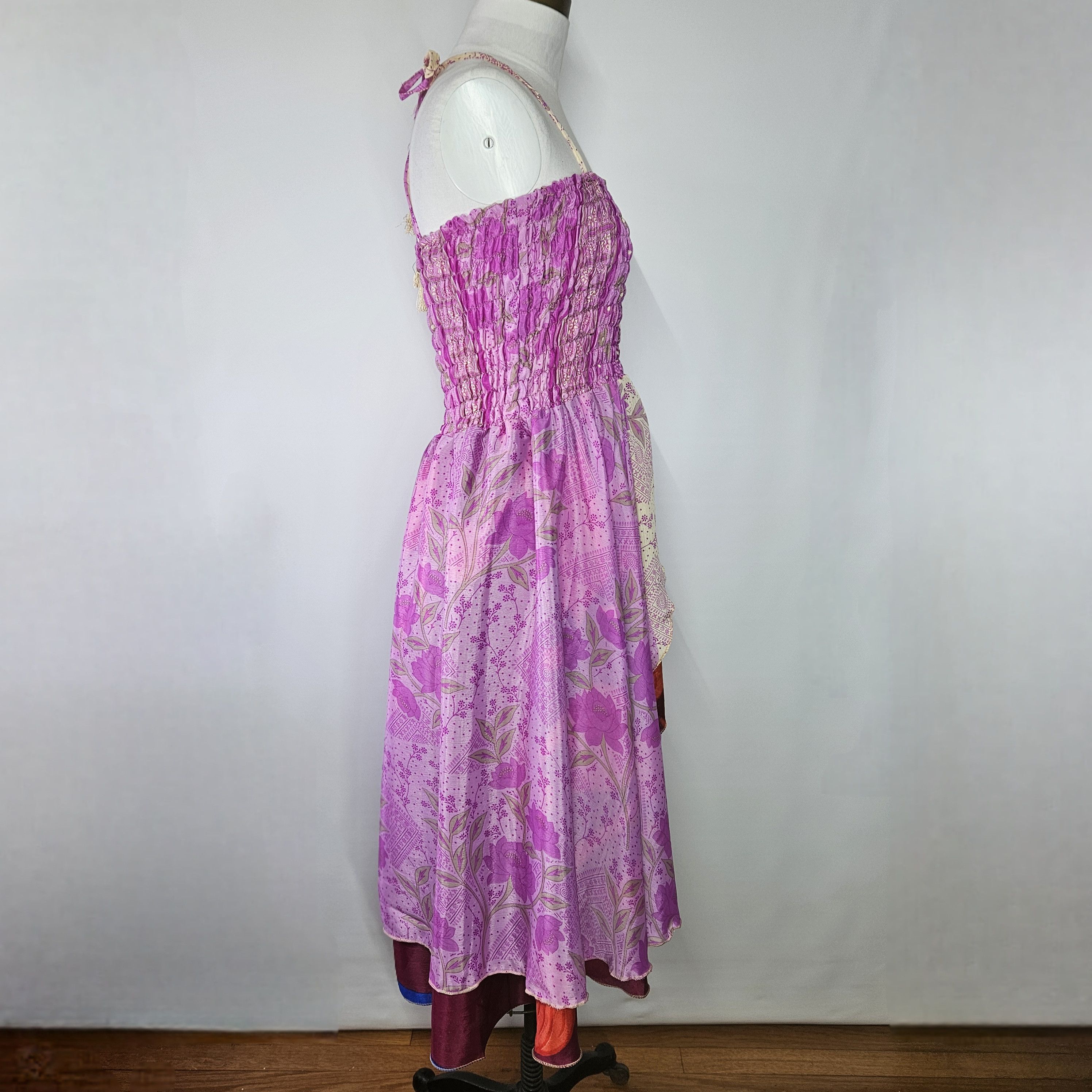 Other Sari Silk OS S/M/L NEW Dress Skirt Recycled Handcrafted Size ONE SIZE - 5 Thumbnail