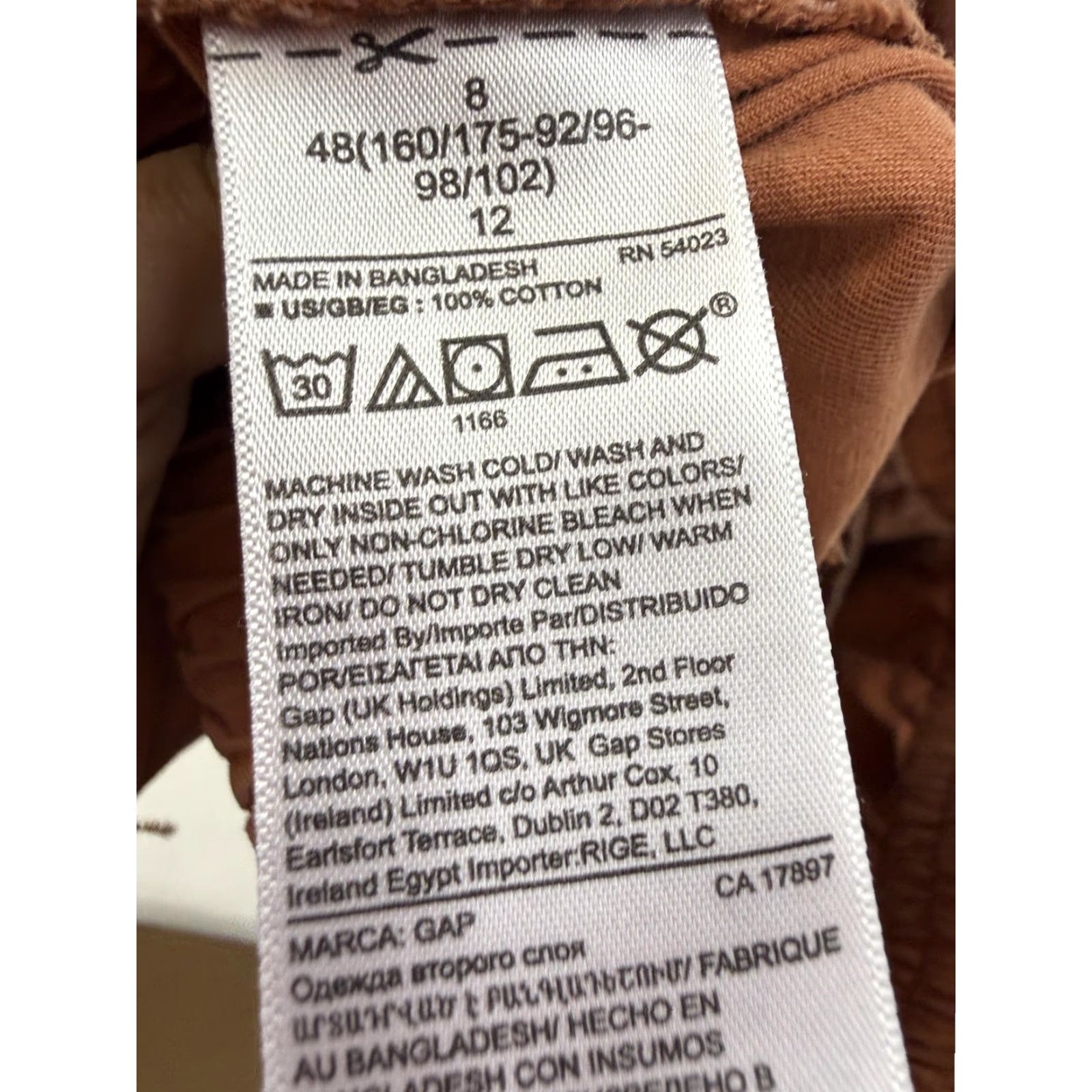 Gap Gap Pants Womens 8 Brown Pull On Straight Leg Chino Twill Elastic Waist Casual Size 30" / US 8 / IT 44 - 6 Thumbnail