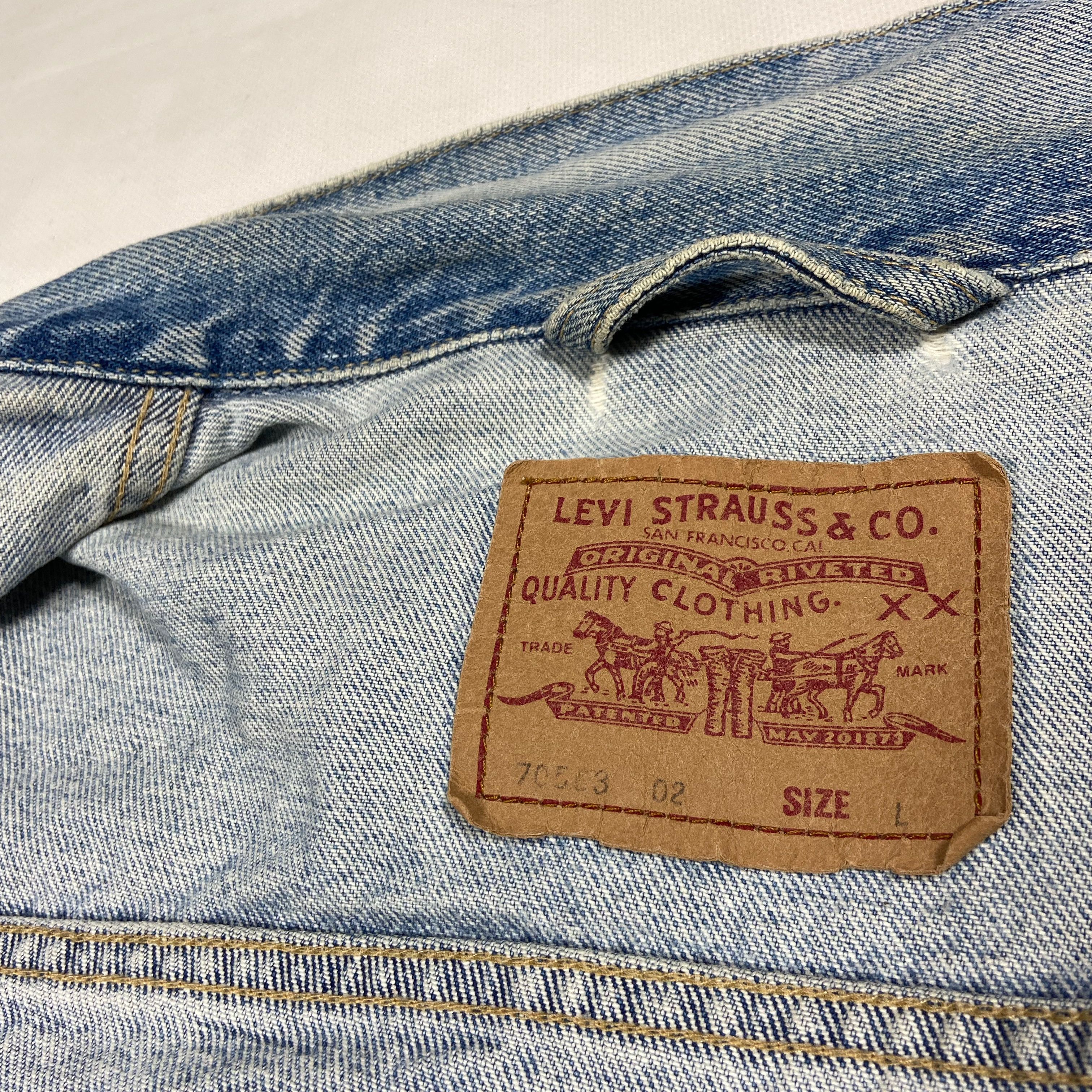 Levi's 1990s BABY BLUE AMAZING LEVIS BOXY FIT JEANS JACKET - № 2127 Size US L / EU 52-54 / 3 - 11 Thumbnail