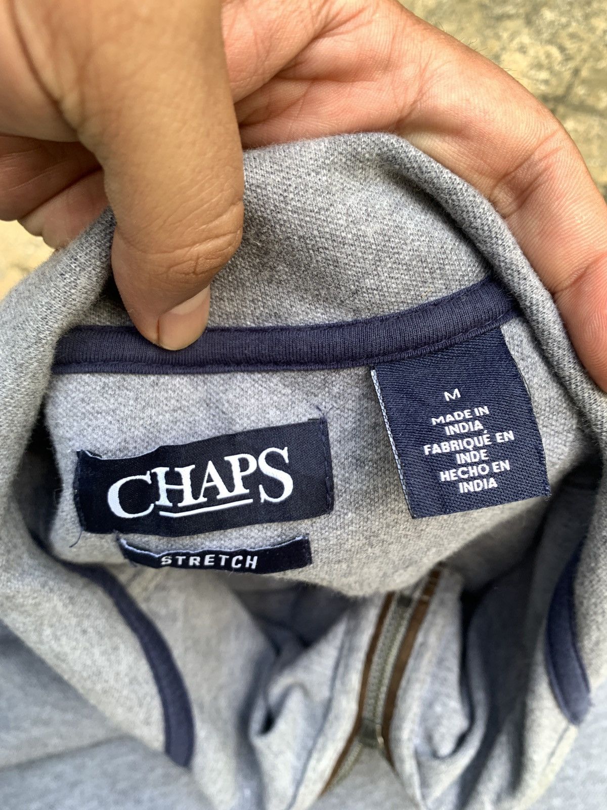 Chaps by Ralph Lauren Grey Iconic Small Logo Halfzip Shirt