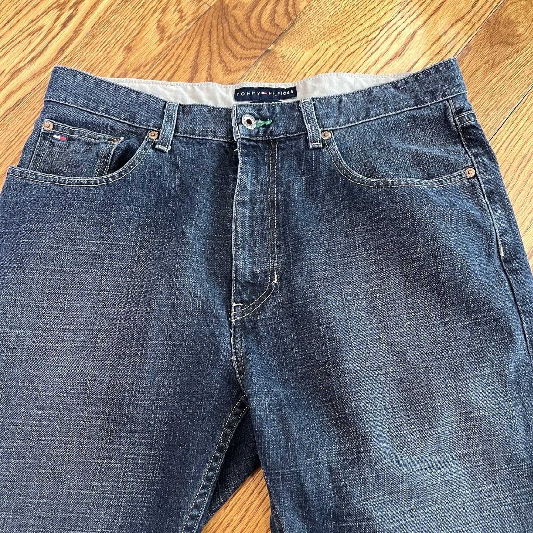 Tommy Hilfiger VINTAGE Tommy Hilfiger Jeans Men Denim 33x34 Dark Wash Mid-Rise 5-Pocket Classic Size US 33 - 2 Thumbnail