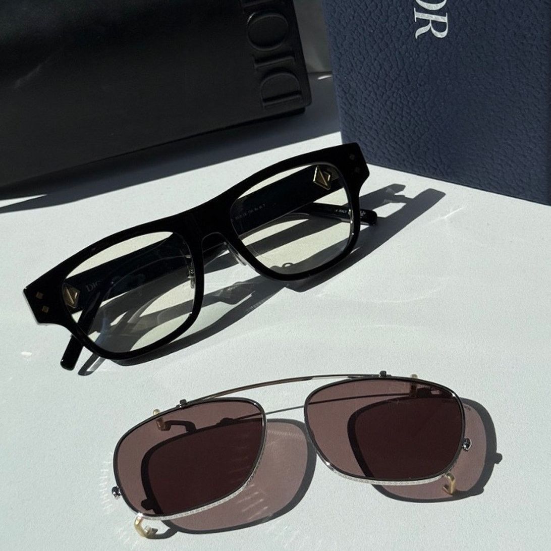 Dior NEW Dior CD DiamondO S10I Clip On Frames in Black $720 Size ONE SIZE - 2 Thumbnail