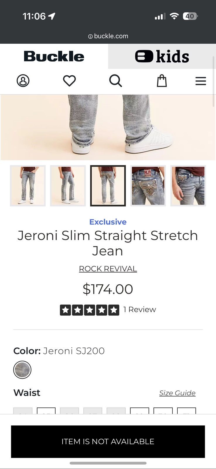 Rock Revival Rock Revival Jeroni Slim Straight Jeans Size US 36 / EU 52 - 6 Thumbnail