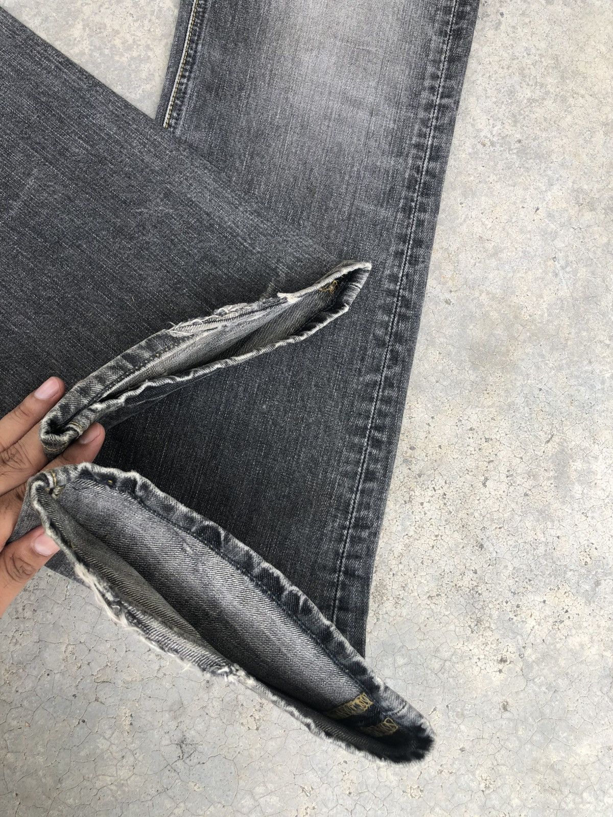 If Six Was Nine Lee Flared Jeans Bootcut Distressed Jeans Size US 33 - 13 Thumbnail