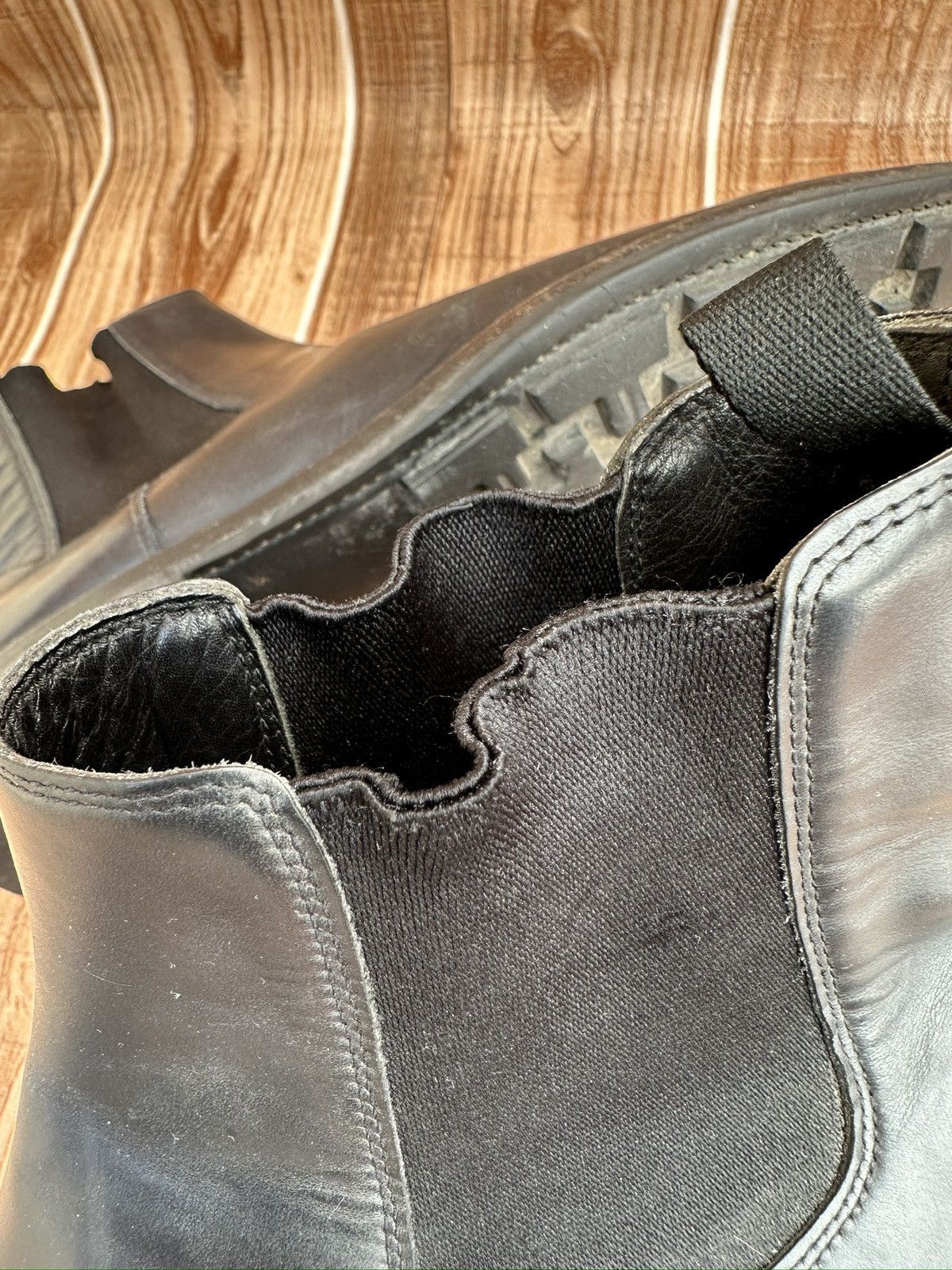 Prada Prada Black Leather Mens Vintage Chelsea Boots Size US 9 / EU 42 - 22 Thumbnail