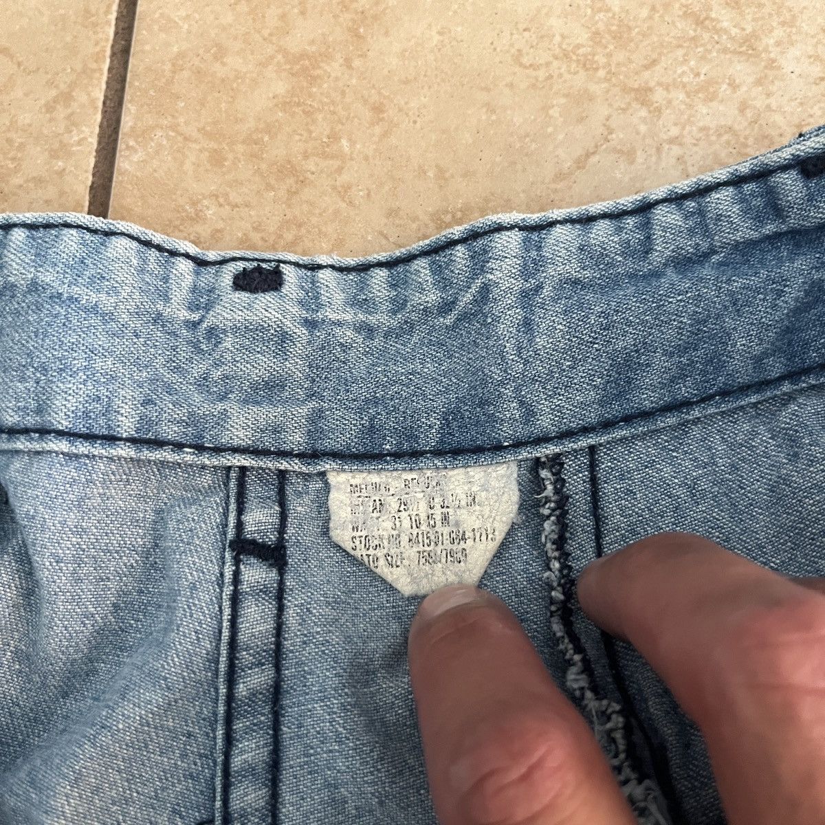 Vintage Baggy Denim Tactical Cargo Pants Size US 35 - 6 Thumbnail