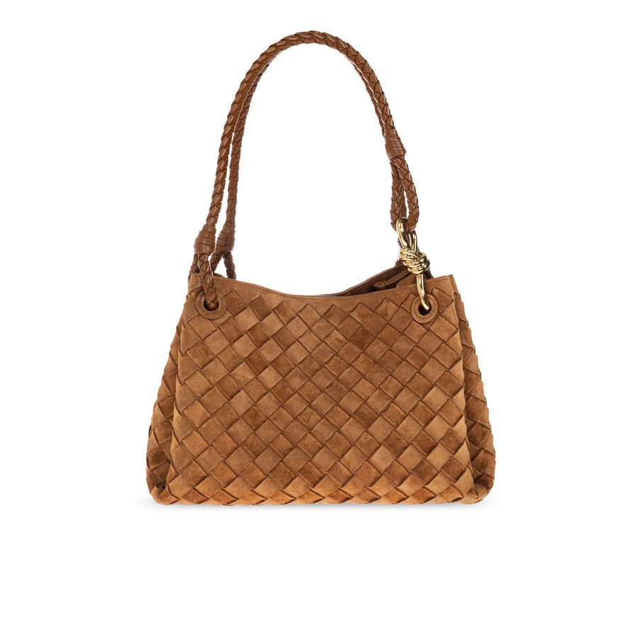 Bottega Veneta BOTTEGA VENETA Parachute Medium Brown Suede Shoulder Bag New Size ONE SIZE - 1 Thumbnail