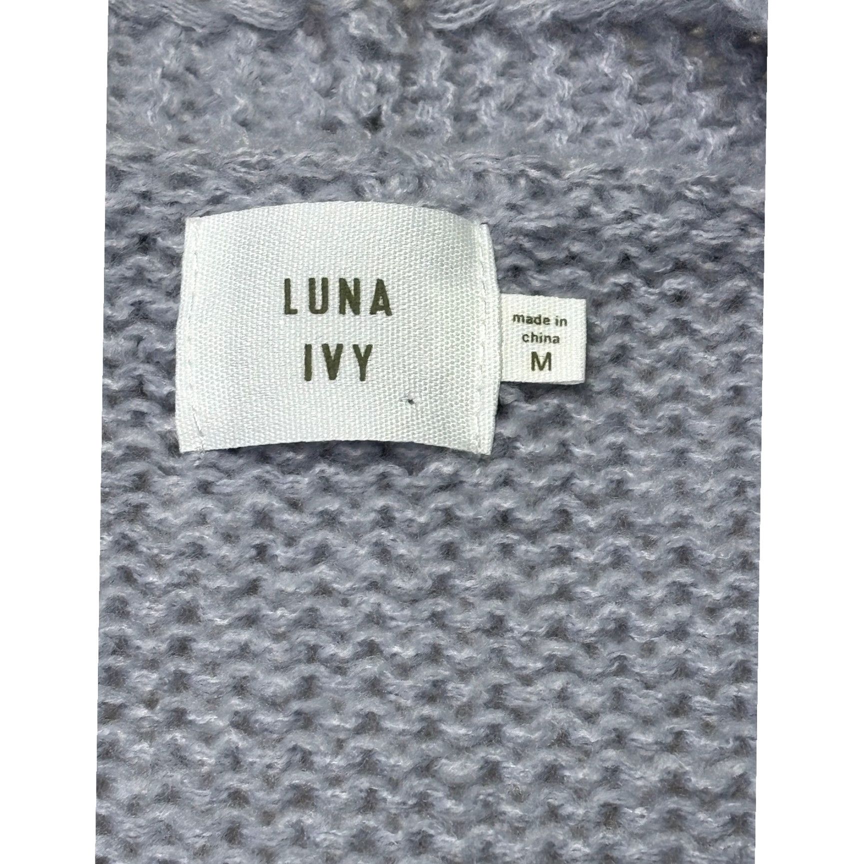 Vintage NWT Luna Ivy Cardigan Womens Medium Lavender Gray Knit Cherry Pom-Pom Embroidered Bow Open-Front Cozy Pullover Sweater Size M / US 6-8 / IT 42-44 - 3 Thumbnail