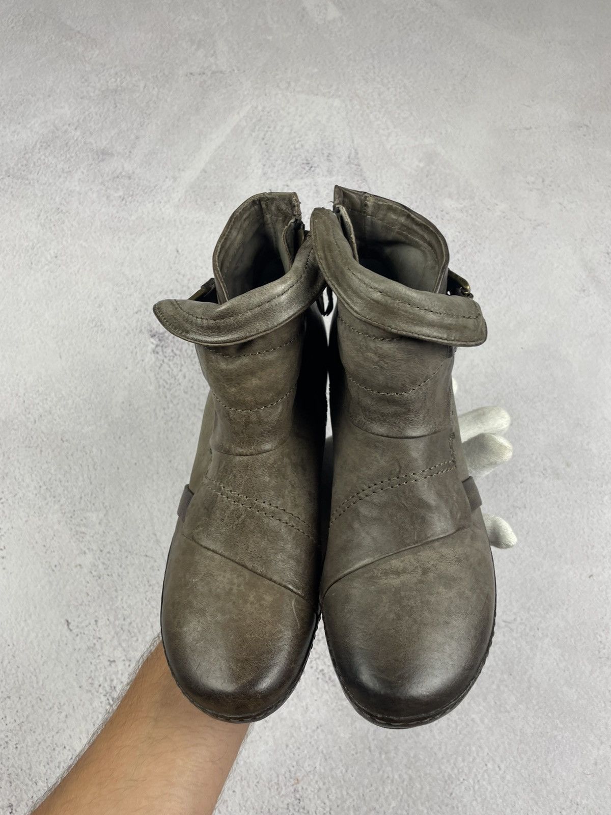 A.S.98 × Vintage A.S. 98 Women’s Leather Ankle Boots Gray Brown Size 37 Size US 7 / IT 37 - 4 Thumbnail
