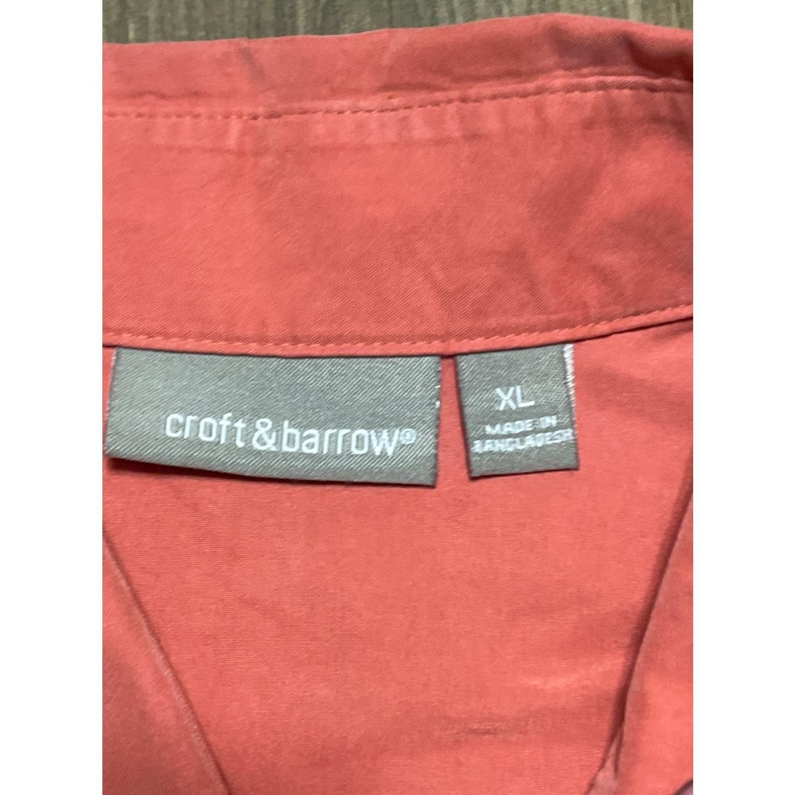 Croft & Barrow Croft & Barrow Shirt Women XL Orange Short Sleeve Button-Up Collared Solid Casual Womens Size XL / US 12-14 / IT 48-50 - 6 Thumbnail