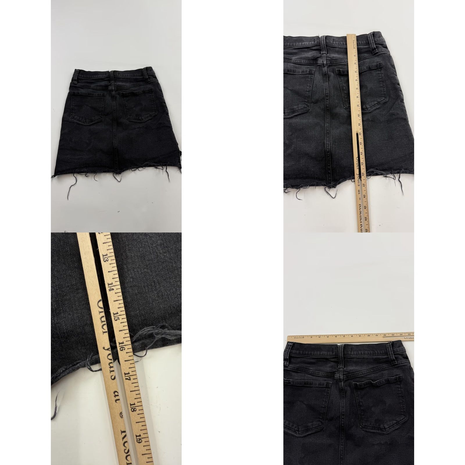 Madewell Madewell Skirt Womens 26 Black Denim High Rise Raw Hem Frayed Mini Casual Size 26" / US 2 / IT 38 - 8 Thumbnail