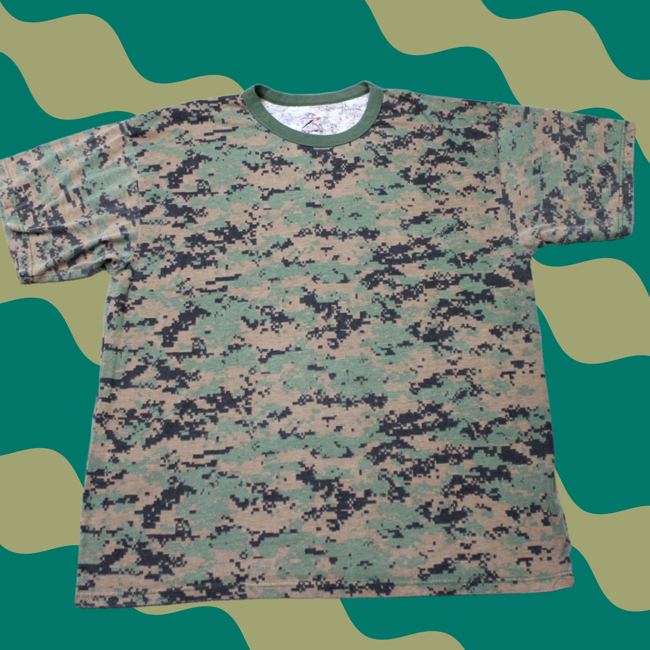 Rothco ROTHCO Shirt Men 2XL Green Camo Cotton/Poly Short Sleeve Crew Neck Tagless Pocketless T-Shirt Men Size US XXL / EU 58 / 5 - 1 Thumbnail