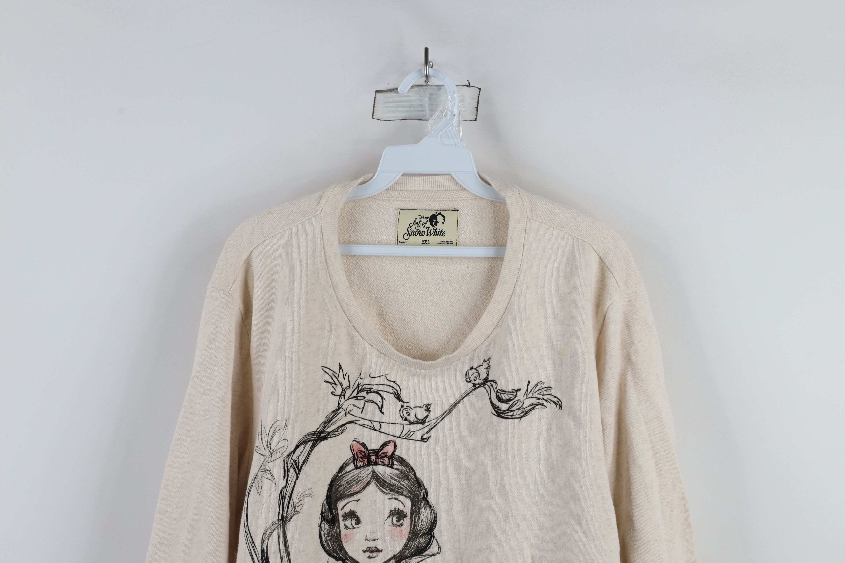 Disney × Vintage Vintage Disney of Snow White Movie Crewneck Sweatshirt Beige Size XXL / US 16-18 / IT 52-54 - 2 Thumbnail