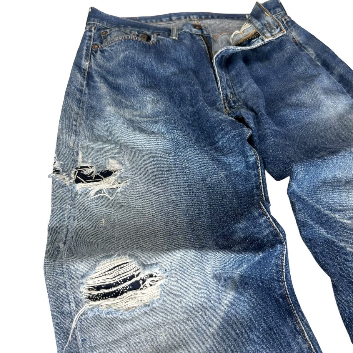 The Silver Stone ❄️SILVER STONE PATCHWORK DENIM JEANS PANTS LIKE KAPITAL Size US 30 / EU 46 - 8 Thumbnail
