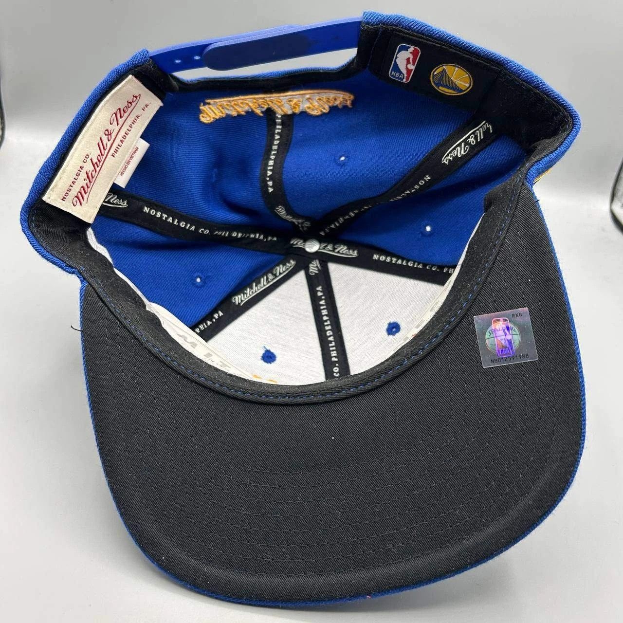 Mitchell & Ness Golden State Warriors GSW Hat Men Blue NBA Snap Back Cap Size ONE SIZE - 2 Thumbnail