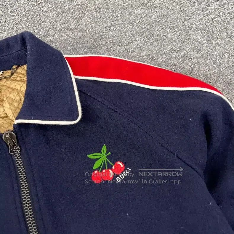 Gucci Gucci Cherry Baseball Jacket in Blue. Size US L / EU 52-54 / 3 - 5 Thumbnail