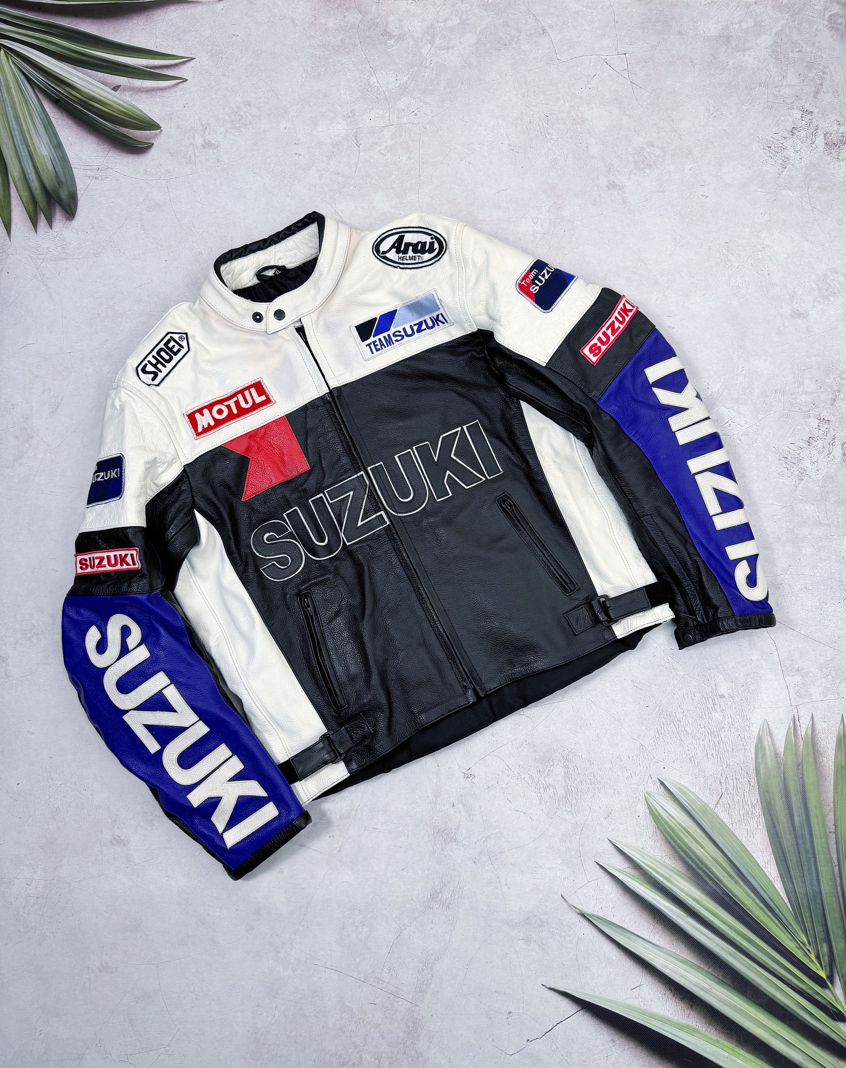 Other Vintage Suzuki Leather Jacket Moto Racing Motul Arai Helmet Size US XL / EU 56 / 4 - 5 Thumbnail