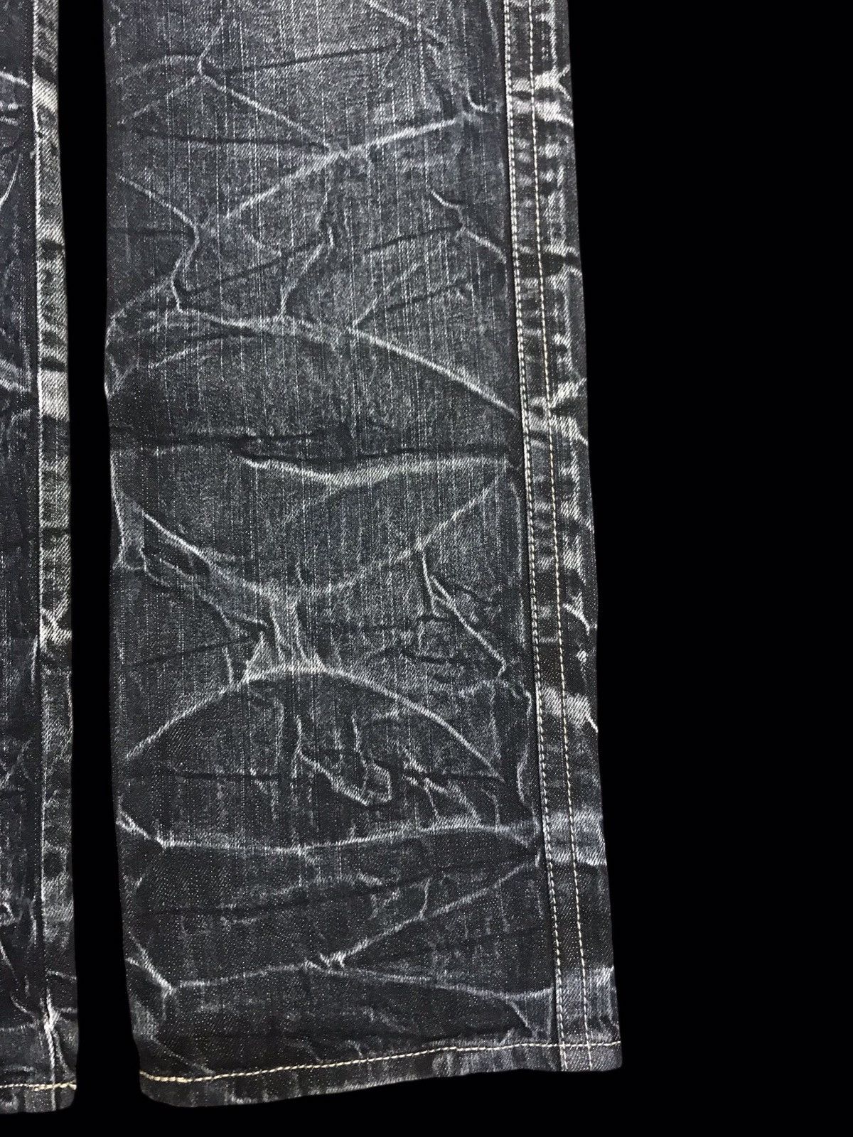 Japanese Brand 💥PUNK DENIM💥BLOW BY BLUE CRACKED FADES PATCHES DENIM F185 Size US 31 - 7 Thumbnail