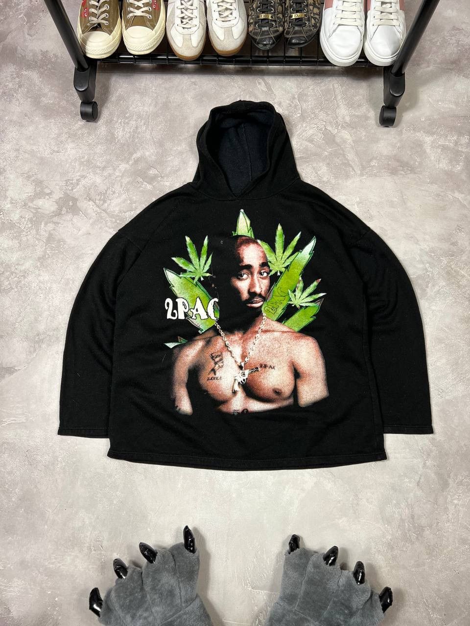 Vintage 2Pac Y2k Rap Marihuanna Hoodie