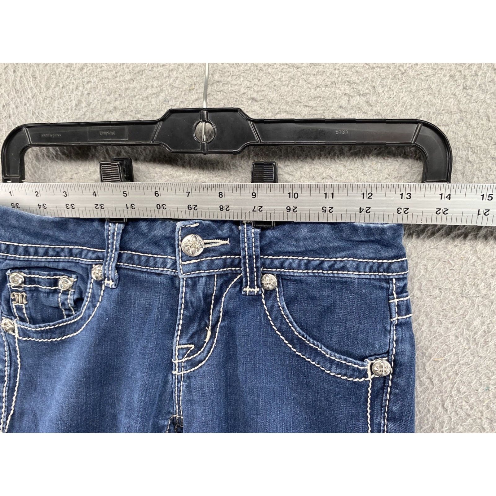 Miss Me Miss Me Jeans Women’s Blue Denim Skinny Low Rise Pockets JE4009534N Size 25 Size 42" / US 20 - 5 Thumbnail