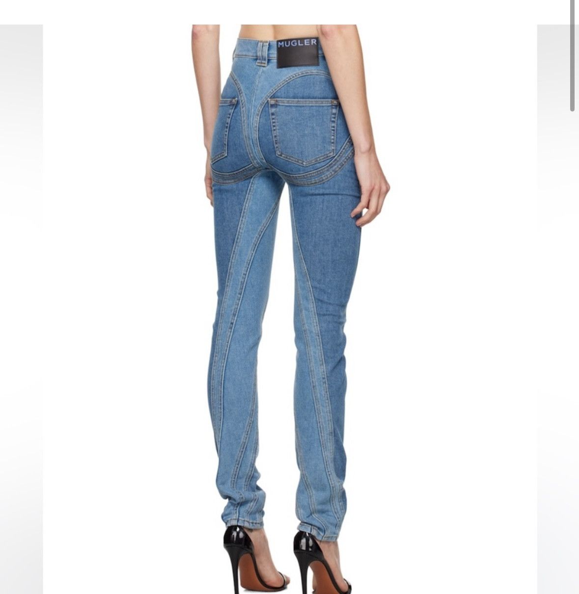 Mugler Mugler Bi Color Spiral Jeans Size 24" / US 00 / IT 34 - 3 Thumbnail