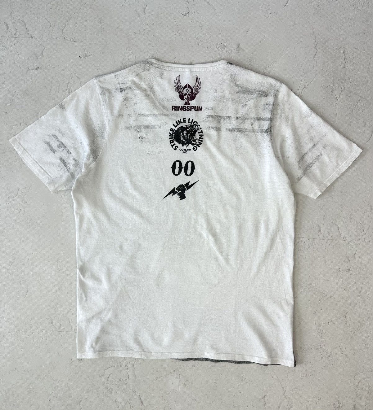 Ringspun Vintage Ringspun Printed White T-shirt Size US L / EU 52-54 / 3 - 5 Thumbnail