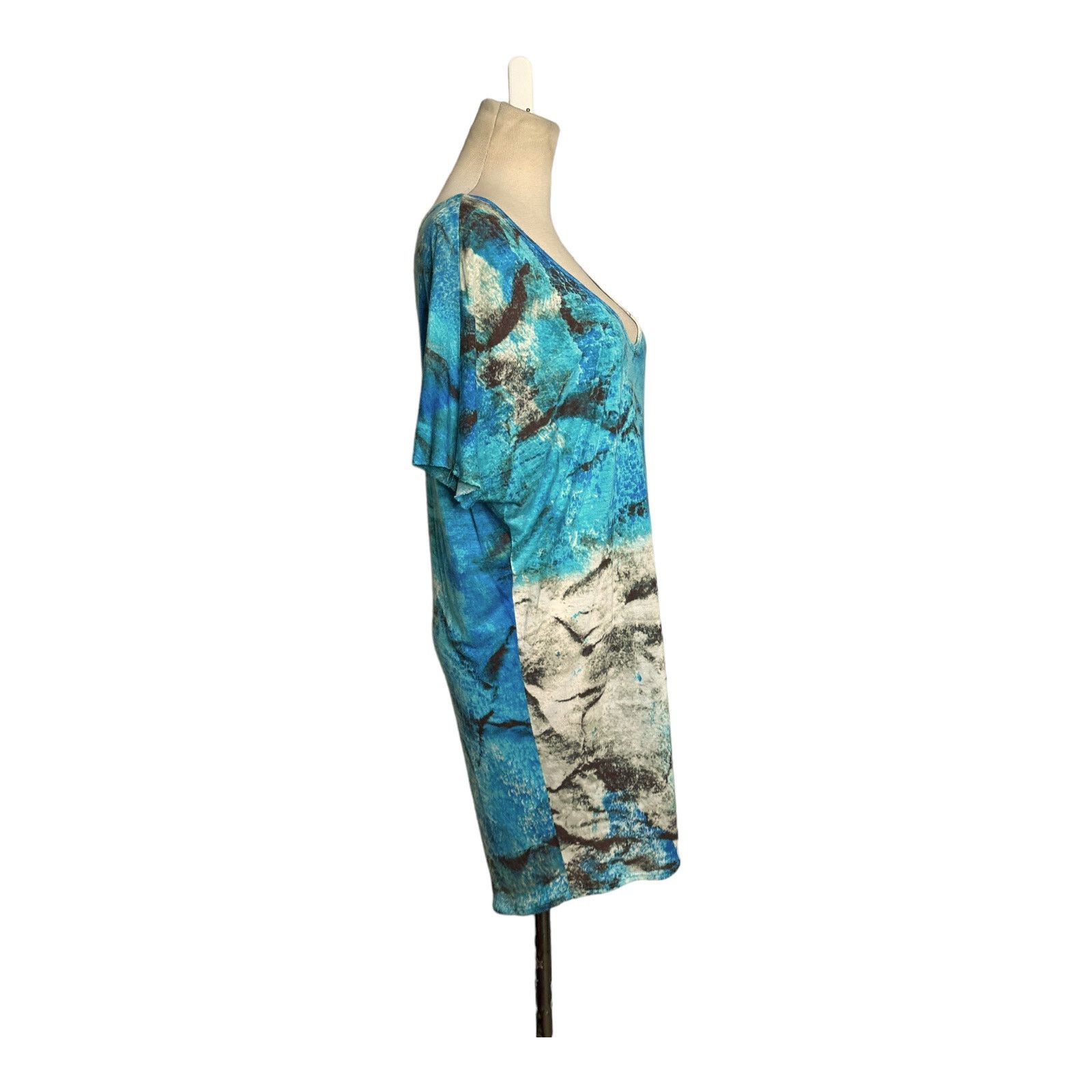 Anthropologie ETT TWA blue splatter short sleeves tunic top size XS Size XS / US 0-2 / IT 36-38 - 10 Thumbnail
