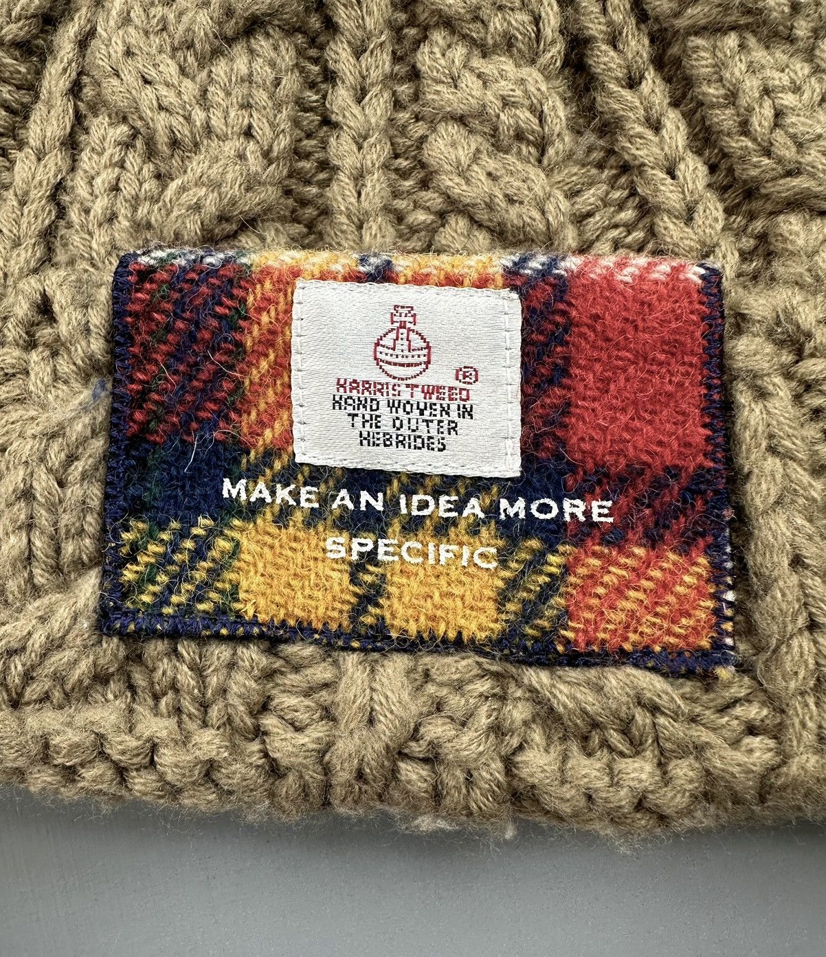 Harris Tweed Harris Tweed Cable Knitted Beanie Size ONE SIZE - 3 Thumbnail