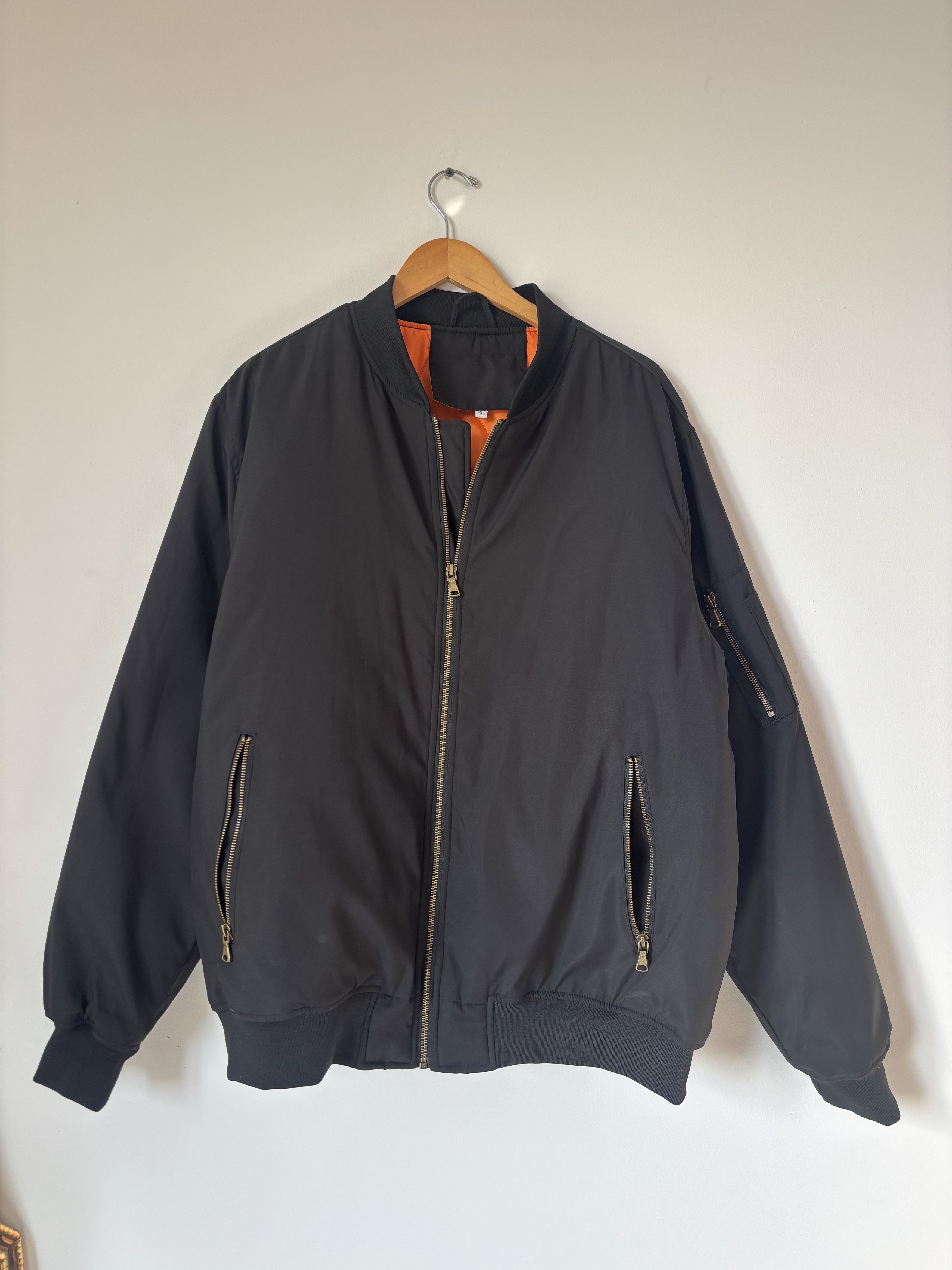 Other Black & Orange Quilted Padded Bomber Jacket XXL Size US XXL / EU 58 / 5 - 1 Thumbnail