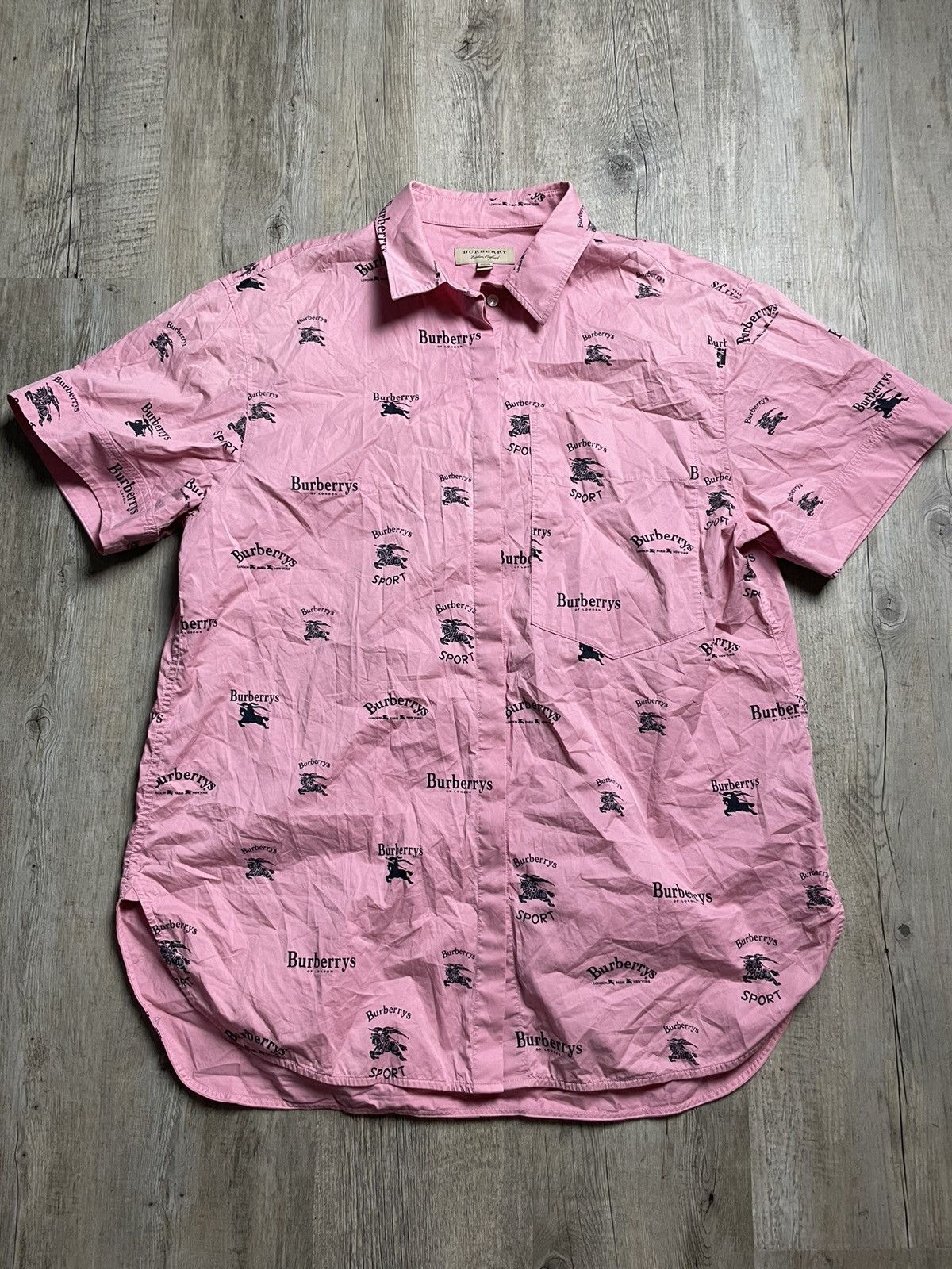Burberry Burberry sport all over logo print shirt pink Size US XL / EU 56 / 4 - 1 Thumbnail