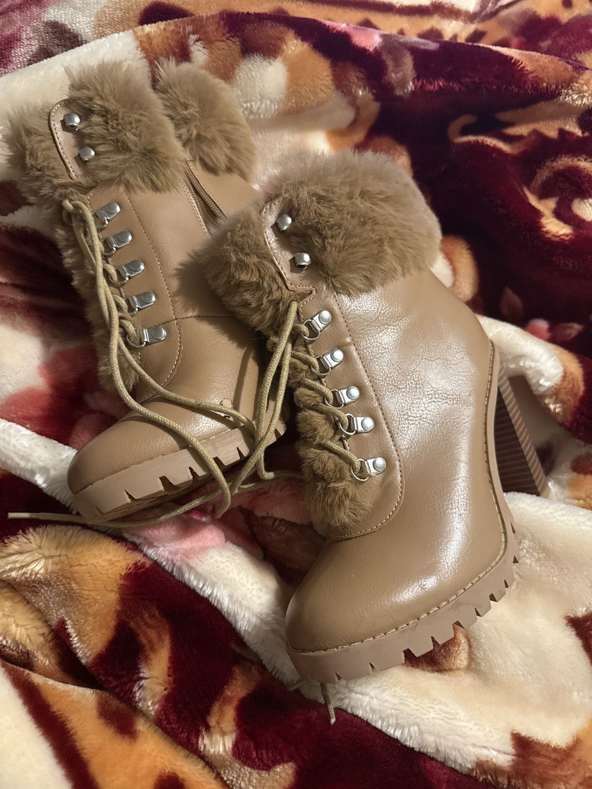 Steve Madden NIB Fur Trimmed Timing High Heel