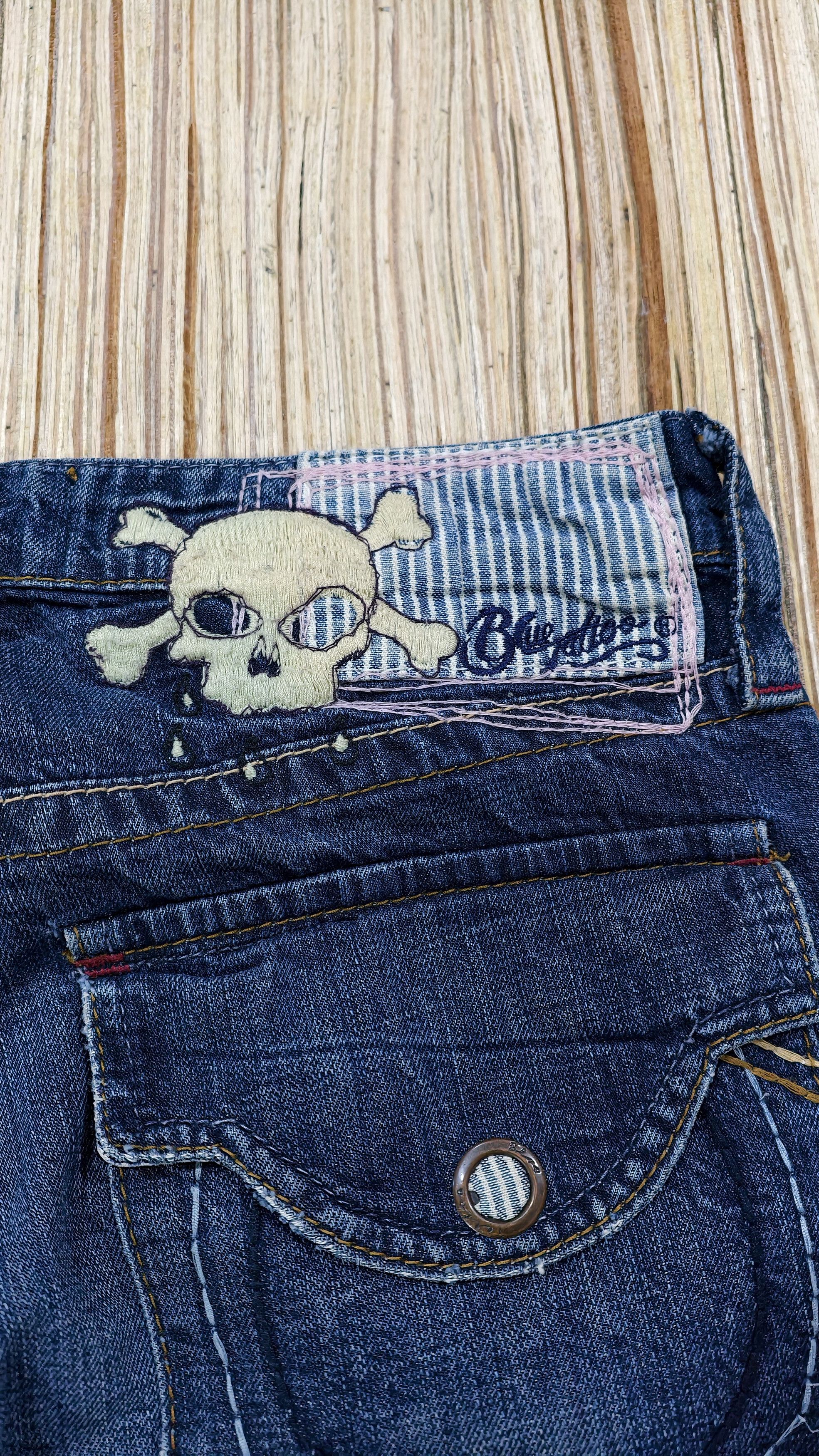 Japanese Brand blue tattoo skull jeans Size US 31 - 10 Thumbnail