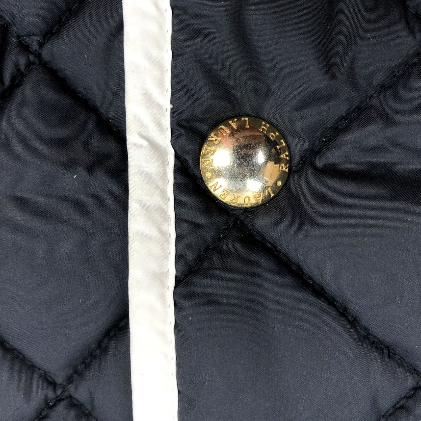 Ralph Lauren Lauren Ralph Lauren Women's Black Quilted Jacket Coat Gold Snaps Trim Size L Size L / US 10 / IT 46 - 6 Thumbnail
