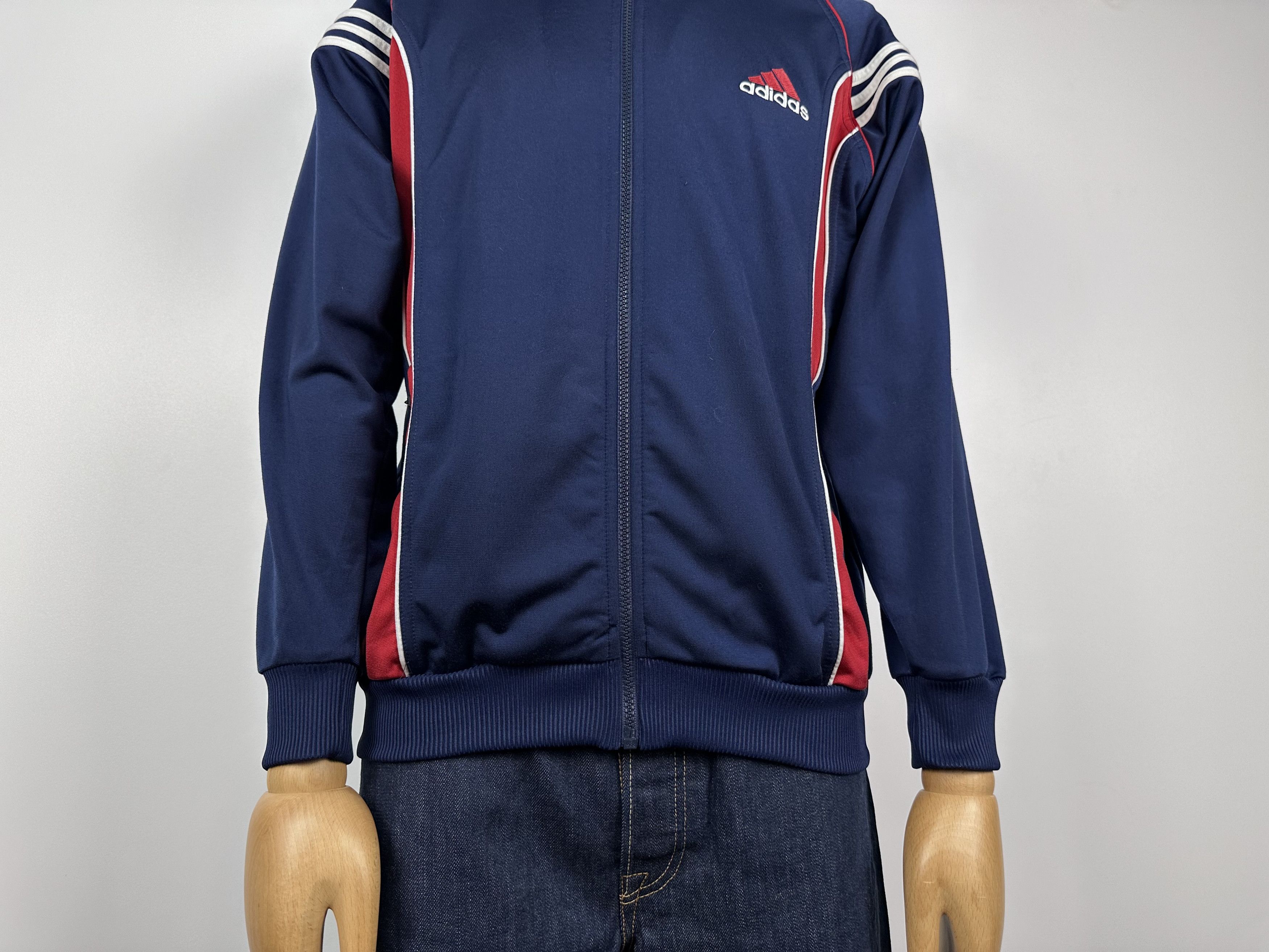 Adidas × Vintage Adidas Vintage 90s Blue Red Track Top Jacket Big Logo S Size US S / EU 44-46 / 1 - 7 Thumbnail