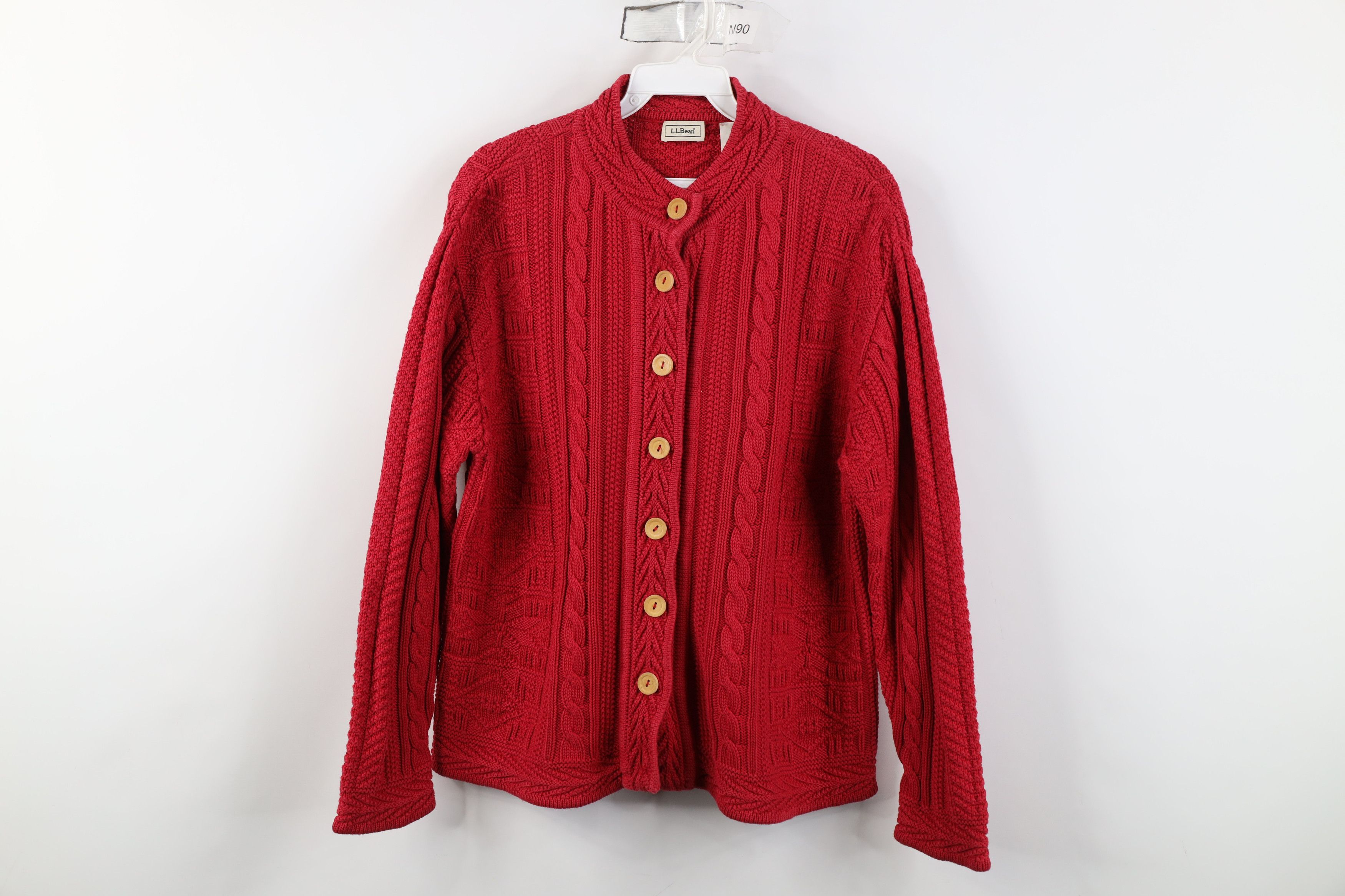 L.L. Bean Vintage LL Bean Snowflake Fisherman Knit Cardigan Sweater Size M / US 6-8 / IT 42-44 - 1 Thumbnail