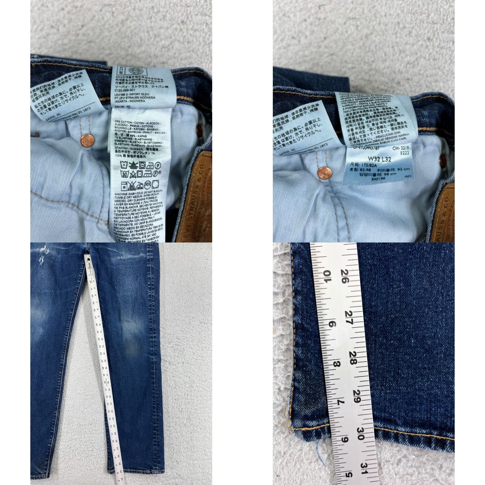 Levi's VINTAGE Levi's Jeans 514 32x30 Blue Denim 5-Pocket Cotton Blend Regular Men Adult Dark Wash Size US 32 / EU 48 - 8 Thumbnail