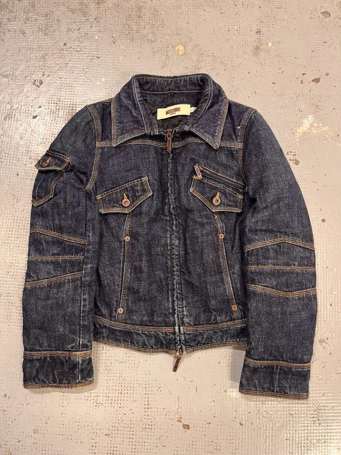 Moschino 2000s Moschino Navy Brut Cargo Denim Jacket Size M / US 6-8 / IT 42-44 - 4 Thumbnail