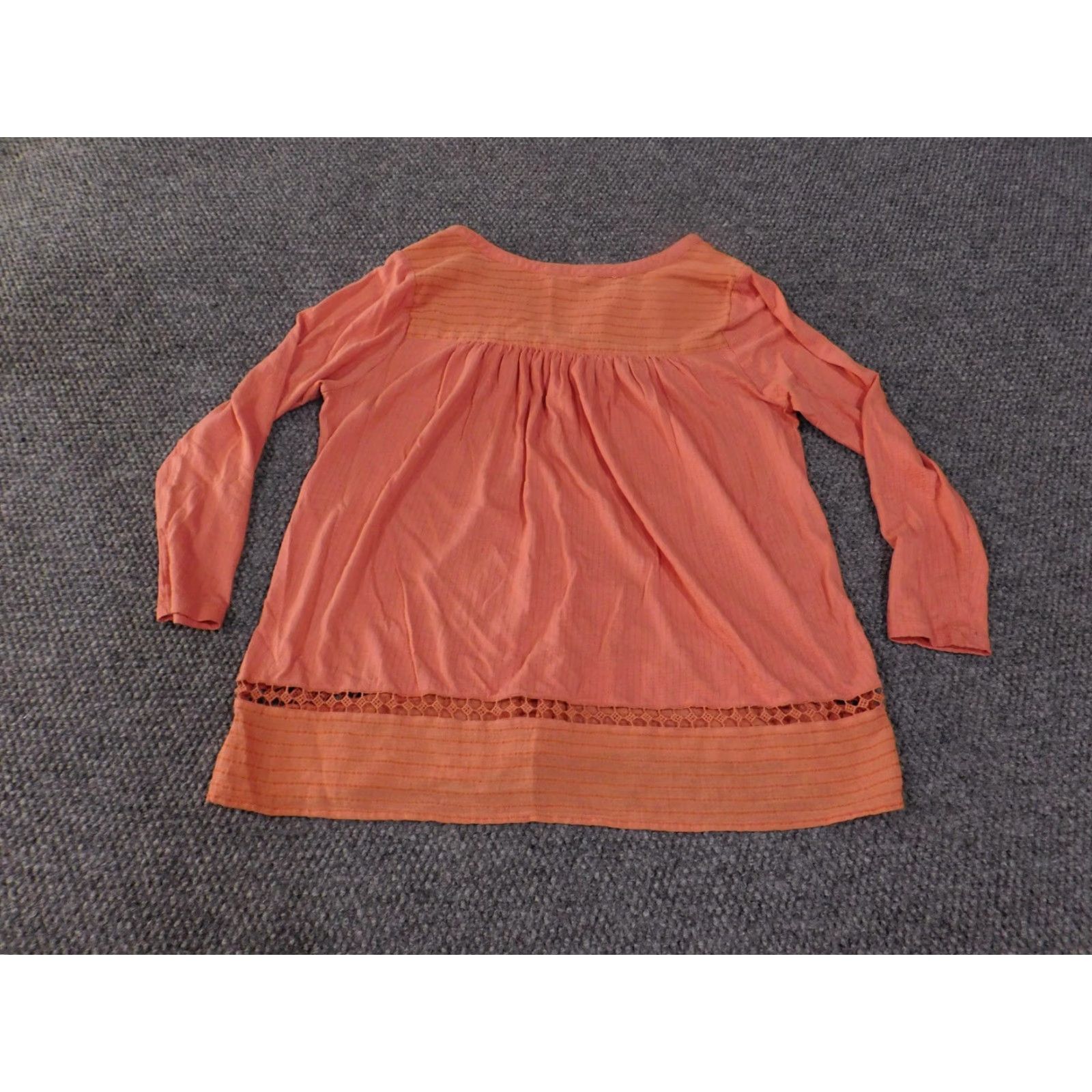 Lucky Brand Lucky Brand Shirt Womens Medium Button Down Long Sleeve Boho Lace Trim Top Size M / US 6-8 / IT 42-44 - 7 Thumbnail