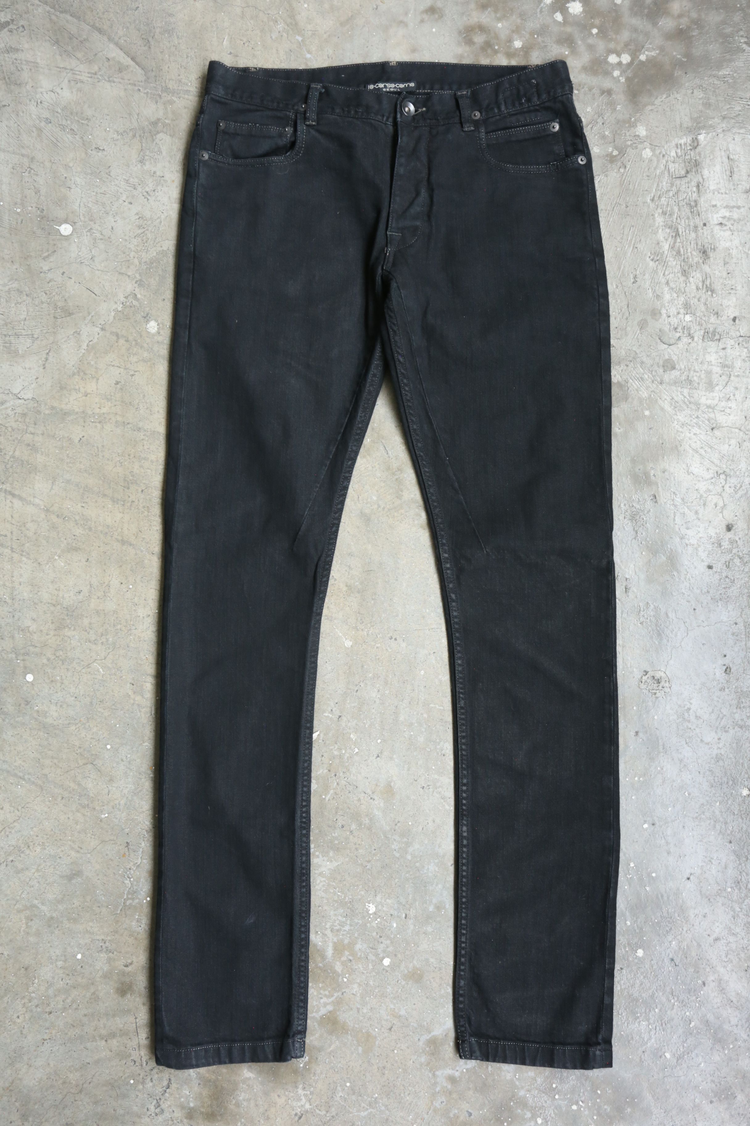 Rick Owens Drkshdw 16FW Aircut Black Matte Zipper Denim  display picture 1