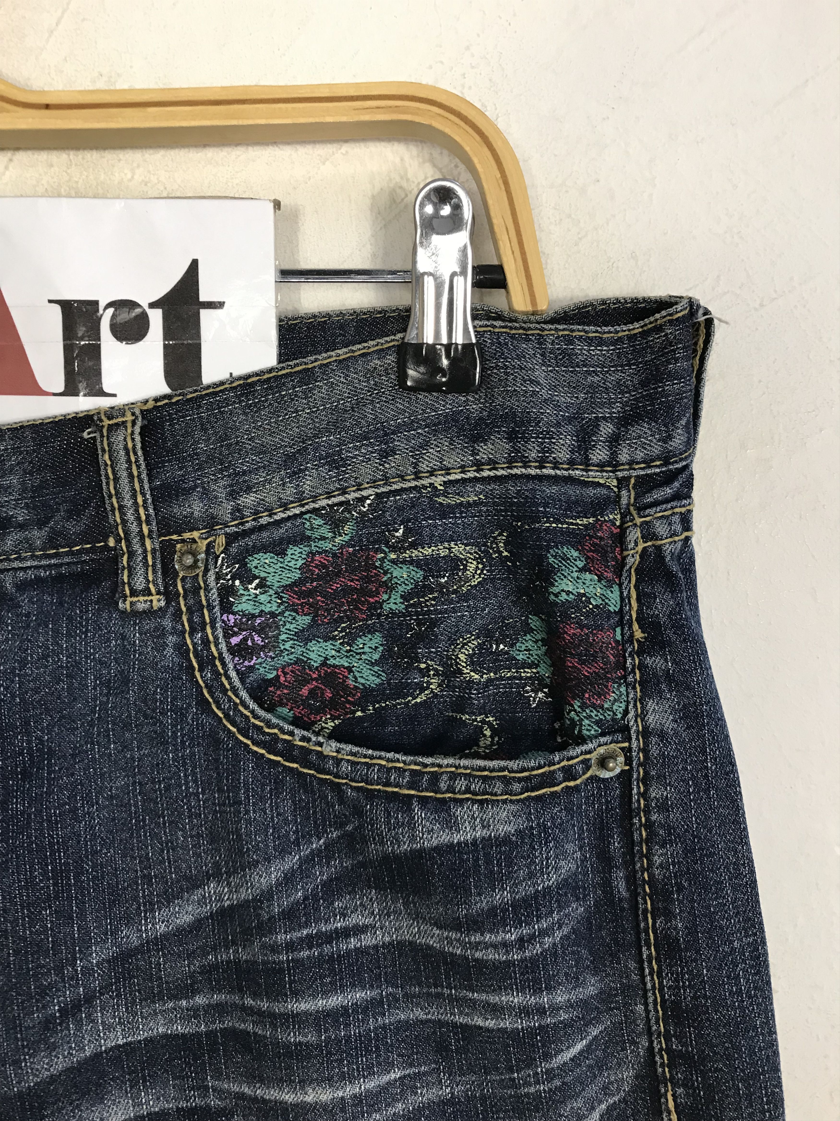 Japanese Brand Vintage Japanese Brand Embroidery Dragon Zipper Jeans Size US 34 / EU 50 - 6 Thumbnail