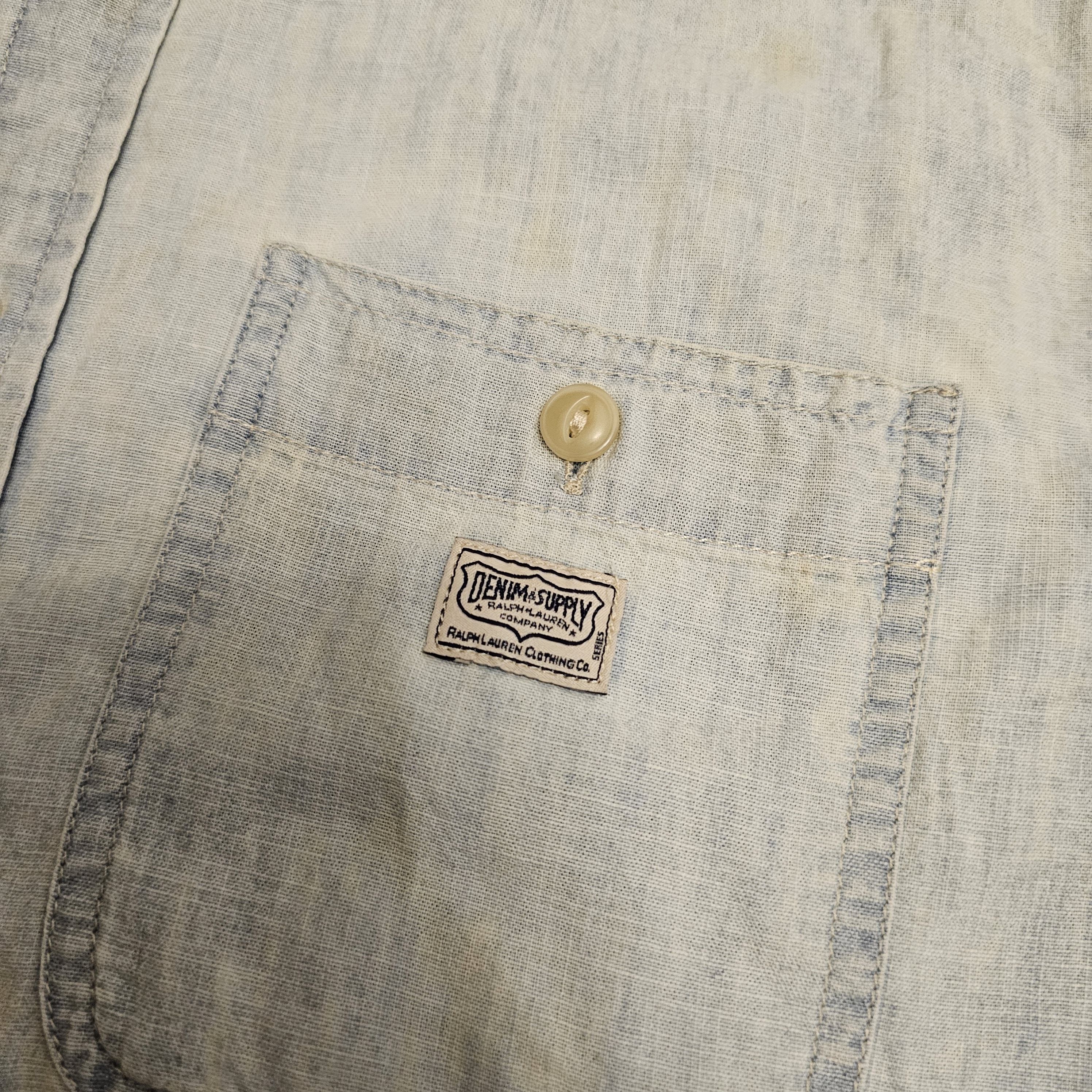 Denim & Supply Ralph Lauren Vintage Ralph Lauren Patch American Flag Chambray Shirt Size US S / EU 44-46 / 1 - 4 Thumbnail