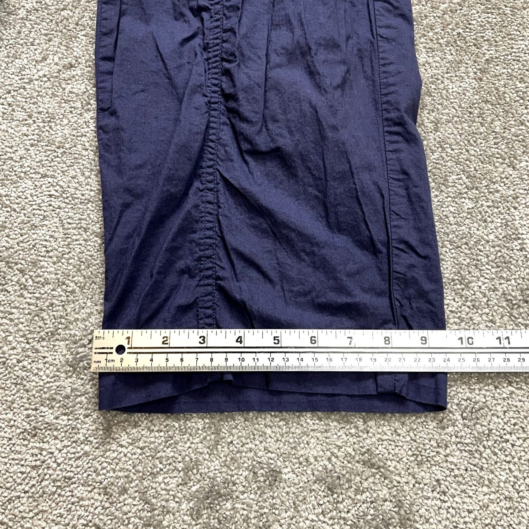 Vintage Unbranded Pull On Pants Womens 30x30 Blue Elastic Waist Stretch Cotton Denim Straight Classic Plus Size 30 Inseam 30 in Size 30" / US 8 / IT 44 - 2 Thumbnail
